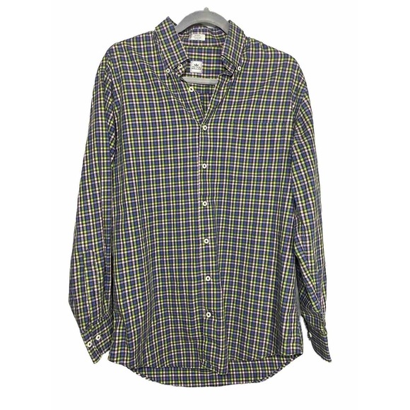 Peter Millar Plaid Button Down Green Pink Cotton Size Medium - Picture 1 of 7